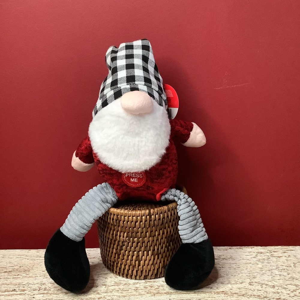 Pet Shoppe SANTA Plush Dog Toy Push Belly& My Hat Pops Up Legs Pull Back & Forth